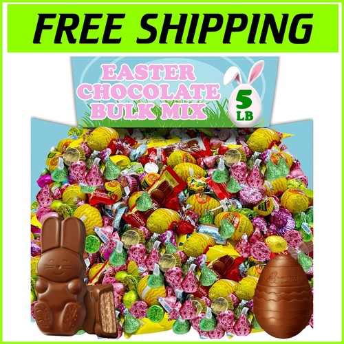 5 Lbs Easter Chocolate Candy Mix - Individually Wrapped Milk Chocolate Treats