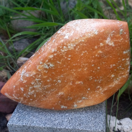 Orangenkalzit Kalzit Calzit Orangenkalcit Skulptur 1,3Kg Lebenslust Freude Zen - Bild 8 von 13