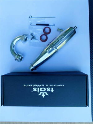 1/8 Truggy Off-Road Double Chamber 1-Piece  Tuned Pipe Set 0820 Polished