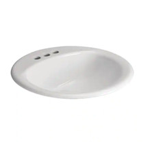 Glacier Bay Drop In Oval Bathroom Sink White Vanity Drop-in