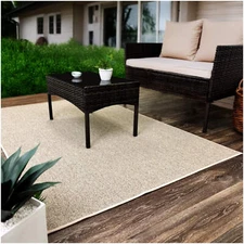 Koeckritz Trailblazer Toast Beige Indoor/Outdoor Area Rug for Decks, Patios