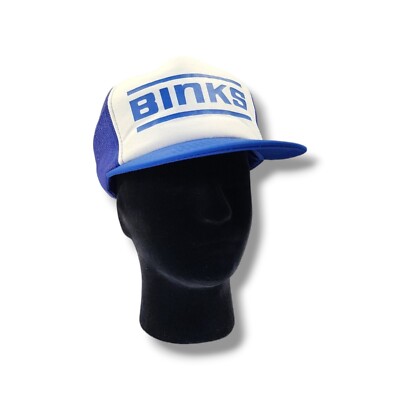 Vintage BINKS Mesh Trucker Snapback Blue Hat Cap By Young An