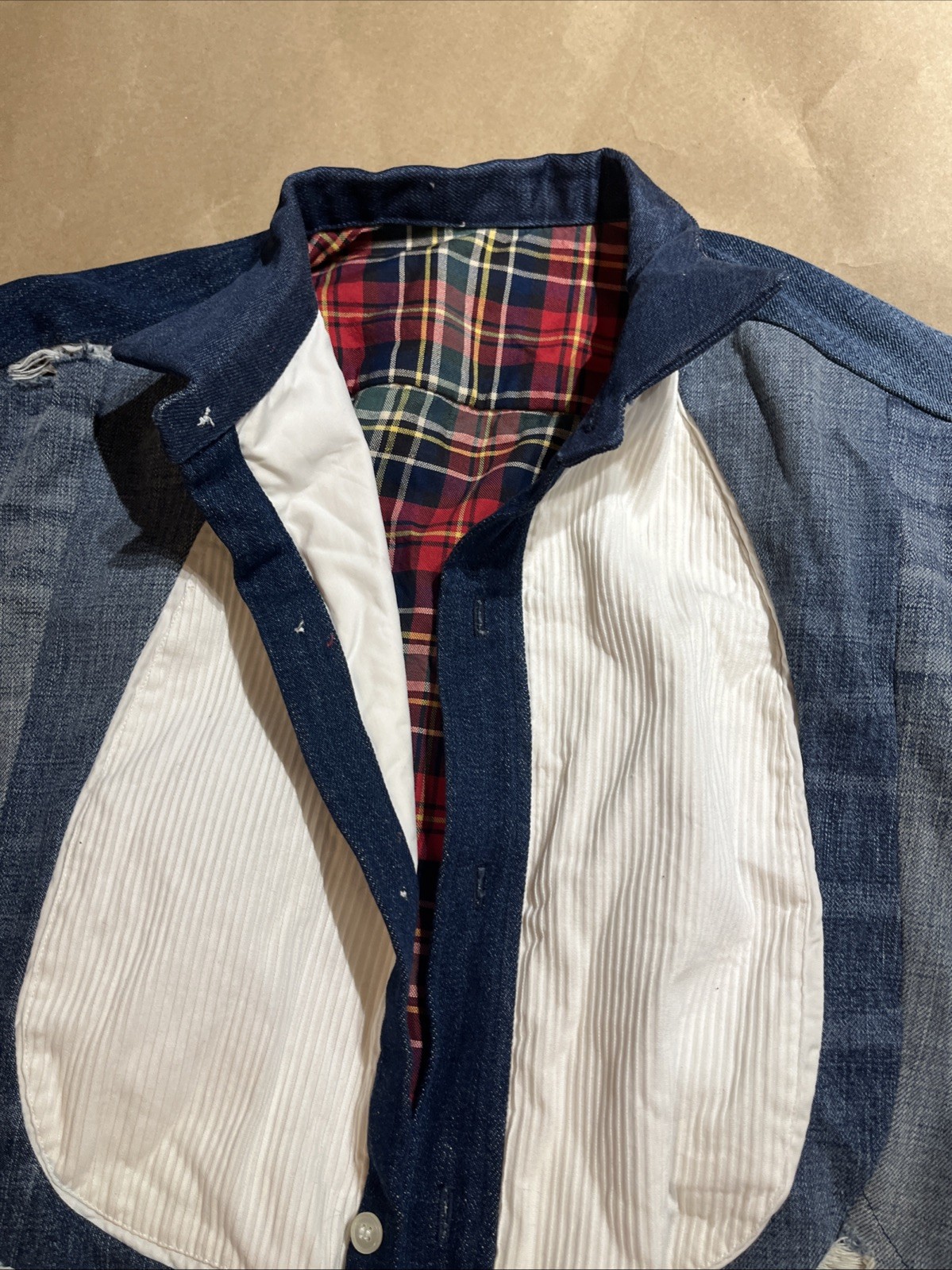 🔥🔥🔥Custom UpCycled Patchwork Plaid and Denim S… - image 6