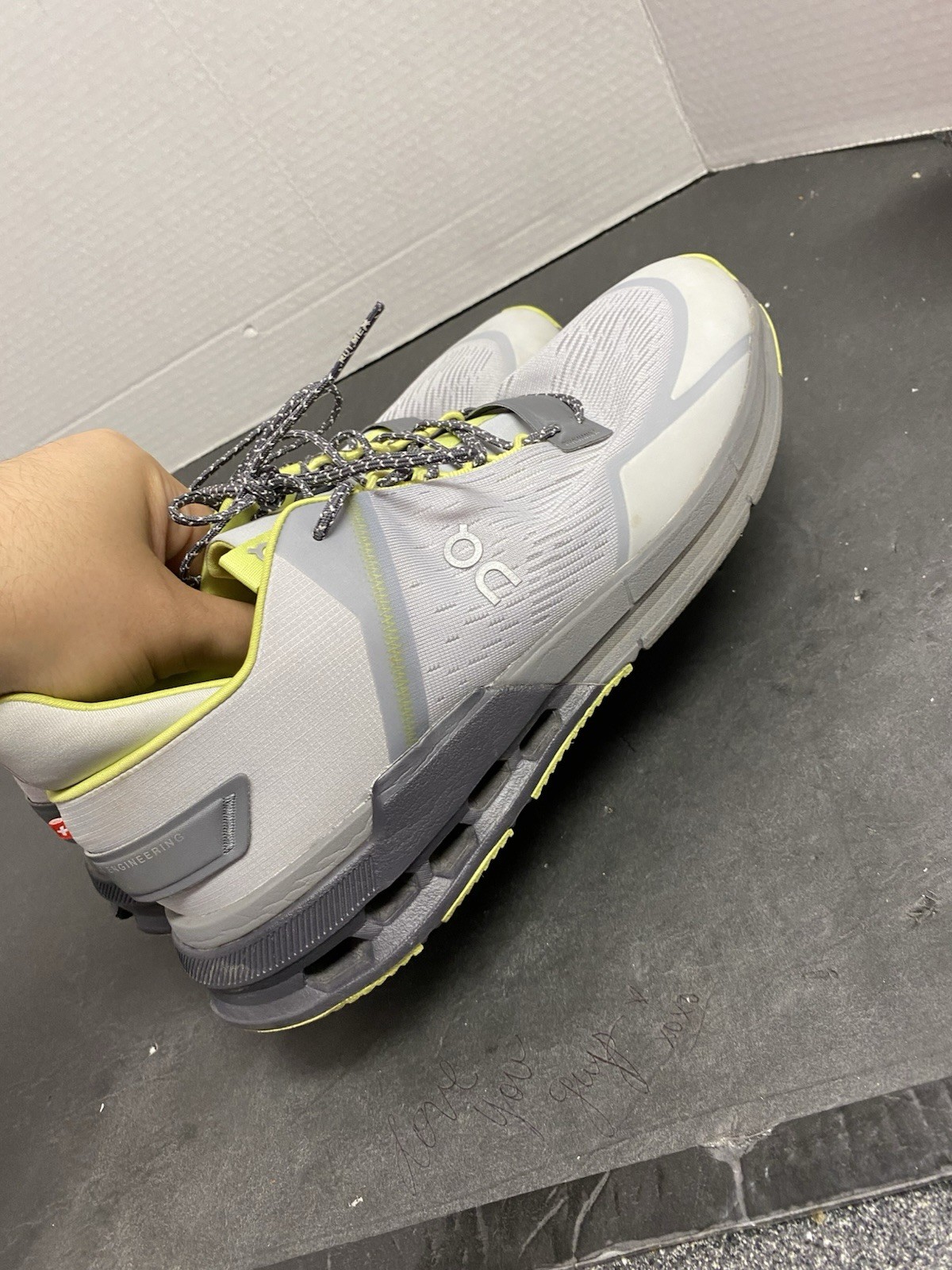 Used On Cloud Cloudnova Flux Grey Yellow Neon US 10.5 Men’s image 5