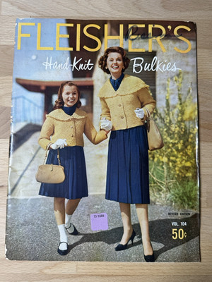 1959 Fleisher s Hand Knit Bulkies Pattern Book Knitting Instructions