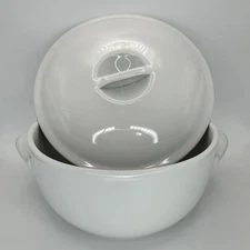 Pillivuyt 48 Oz Covered Casserole Soup Tureen Serving Bowl Lid Culinaire White