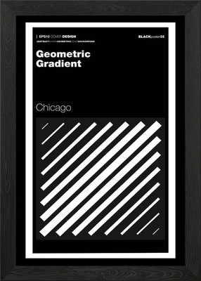Gerahmtes Wandbild Poster mit geometrischem Farbverlauf Bild
