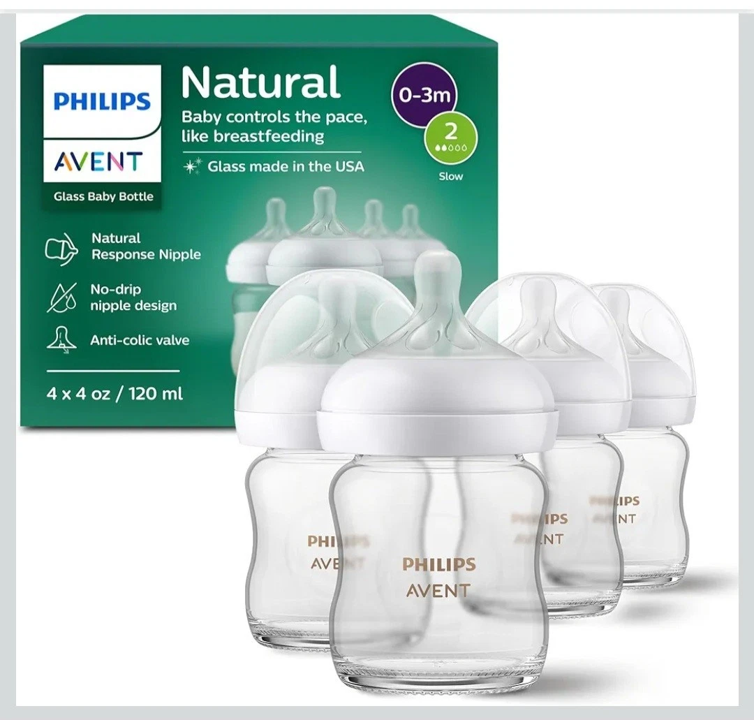 Philips Avent Natural Glass Baby Bottles with Natural Response Nipples (Slow...
Opens in a new windo