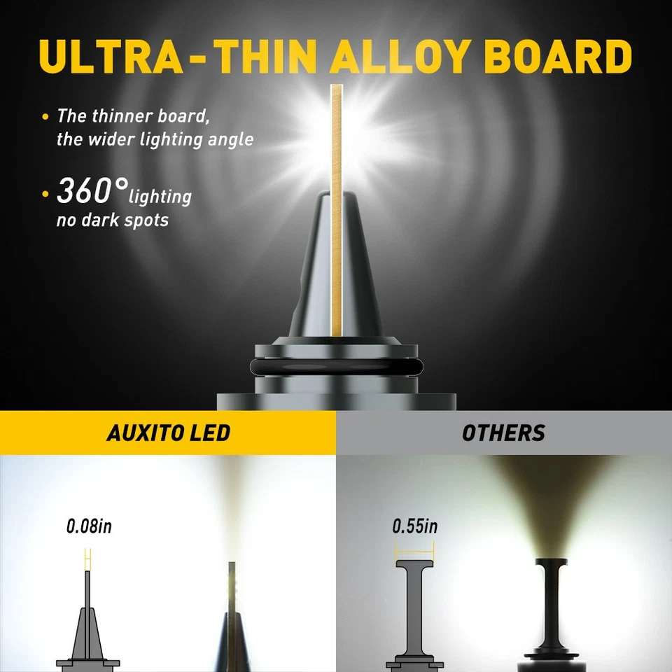 Kit de faros LED súper brillantes AUXITO 9005 9006 bombilla haz alto bajo sin errores 6000k Foto 3 de 4