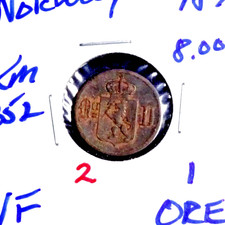 NORWAY 1876   1 ORE   VERY FINE (U-GRADE) KM 352 CIRCULATED #2