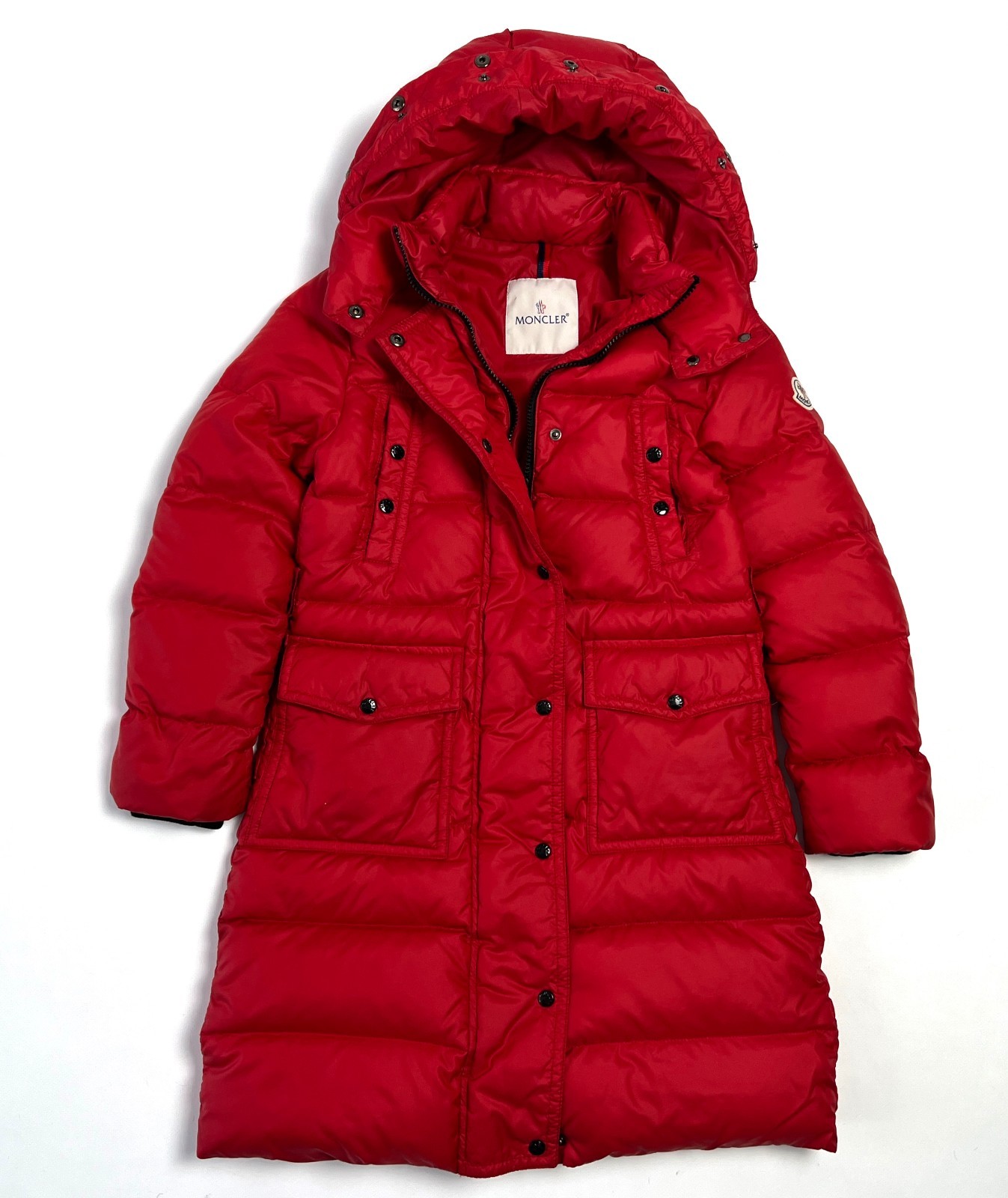 Auth Girls Moncler Hooded Down Red Parka Puffer Coat Jacket - 10 years 140 cm