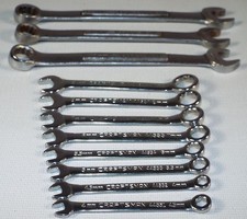 11 Vintage Craftsman Combination Box Open End Wrench Set Usa Ignition Metric Mix