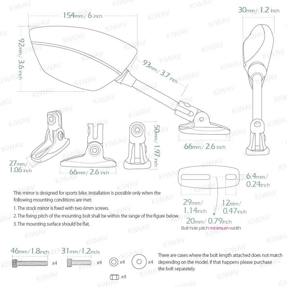 Espejos montaje carenado negro + redline se adapta a KAWASAKI Ninja 650R (EX650A) 06-08 Foto 2 de 4
