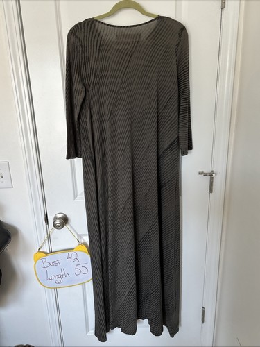 Raquel Allegra Basic Sz 2 Brown Black A Line Knit Dress Maxi Minimal M/L - Picture 6 of 11