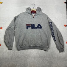 VTG Joliesse Fila Sweatshirt Men Gray Fleece 1/4 Zip Long Sleeve Pullover - XL