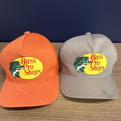 2 Bass Pro Hats Grey And Orange