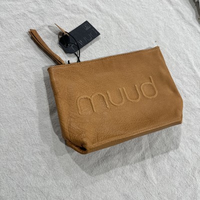 Muud Laura Make Up Bag Cosmetic Bag Handmade Real Leather Whisky