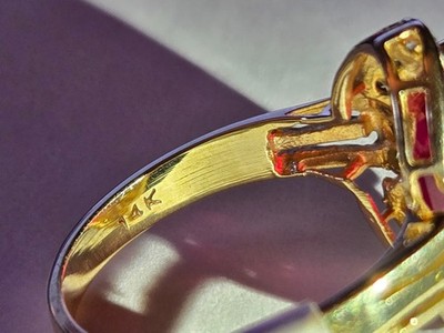 ruby and diamond ring 14k gold