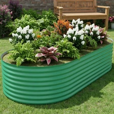 6x3x2 ft Galvanized Raised Garden Bed Outdoor, 24 in Tall Metal Planter Box f...