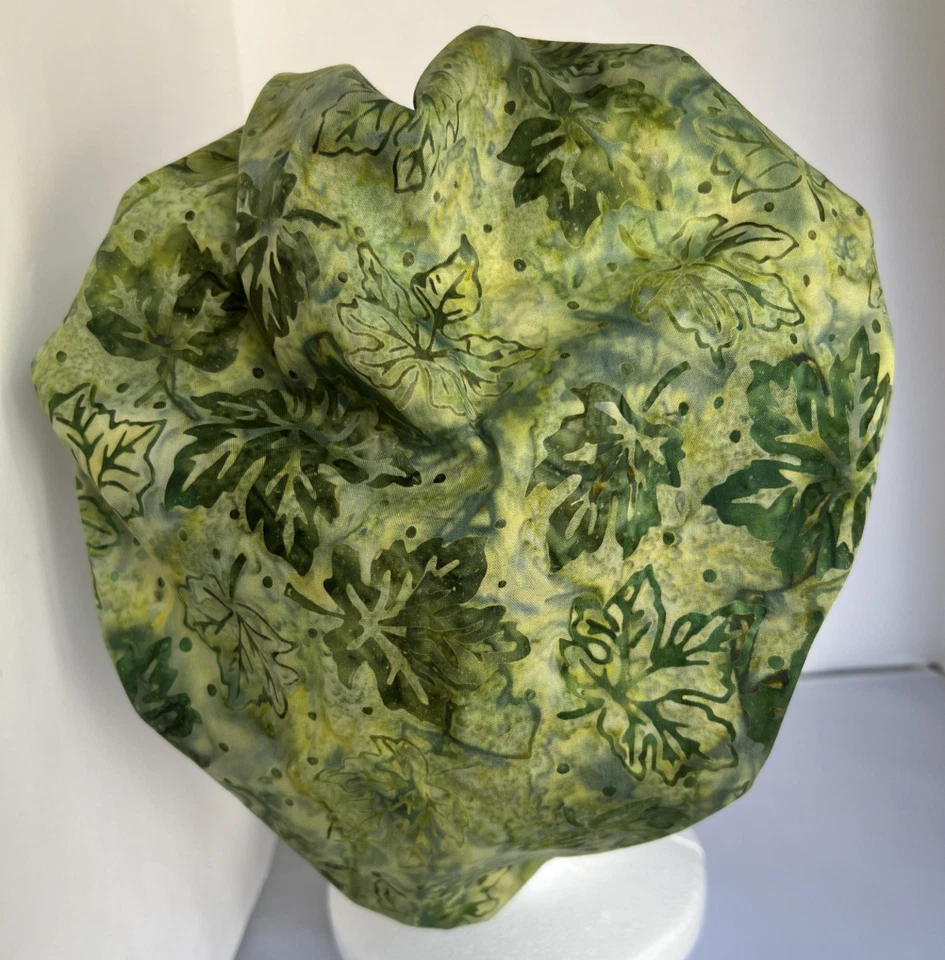 Кепка с зелеными листьями пышная медицинская хирургическая скраб кепка ручная работа регулируемая - Изображение 2 из 4