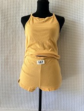 Vintage Victoria's Secret Light Orange/Peach Knit Cami Tank Shorts Pajama Sz Med
