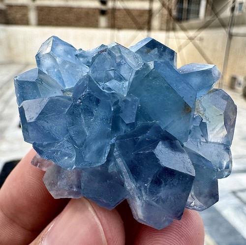 340 CTS schöne Kombination Himmelblau Celestine Präparat aus Afghanistan - Bild 5 von 9