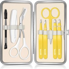 Eyebrow Trimmer Kit, 8 in 1 Tweezers Set for with Eyebrow Trimmer Scissors, T...