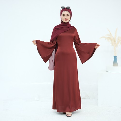 Modest Women Dubai Long Dress Hijab Abaya Muslim Kaftan Slim Fit Turkey Robe New - Picture 4 of 26