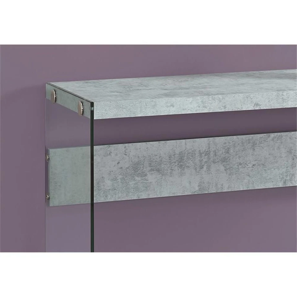 Mesa Acento Consola Entrada Sofá Estrecho Dormitorio Vidrio Templado Gris Foto 3 de 4