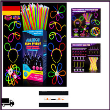 Leuchtstäbe Party Set 100 Stück Neon Knicklichter
