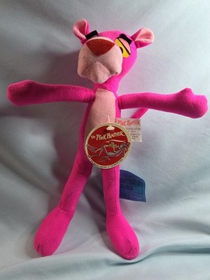 Vintage 1976 Pink Panther Plush Mighty Star Poseable Stuffed Animal