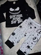 Nightmare Before Nap Time 0-6 Months Pyjama Set Brand New