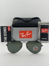 Ray-Ban Sunglasses RB3025 Aviator Classic Black Frame Polarized Green Lens 58mm