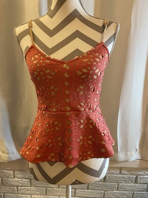 Buckle BKE Boutique Laser Cut Peplum tank - NWT Size XS