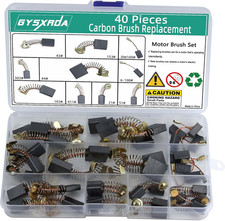 Electric Motor Carbon Brushes Set - 40 Pack Replacement Repair Kit with 10 Sizes