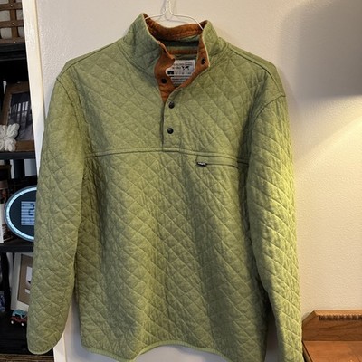 Rock Monkey Outfitters RM Snap Quilted Pullover Green Fleece Size M