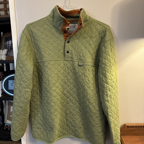 Rock Monkey Outfitters RM Snap Quilted Pullover Green Fleece Size M