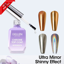 18Ml Gel Top Coat for Chrome Nail Powder, No Wipe Clear Top Coat Polish, High Gl