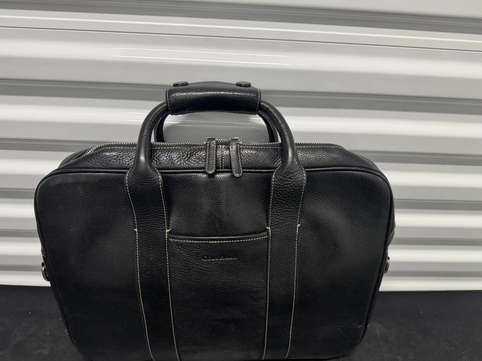 Vintage Couro COLE HAAN Acadêmico Laptop Pasta Transversal Bolsas Mensageiro Masculinas - Imagem 4 de 4