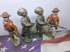 Rare Metal Cast Cowboys Indians Lot