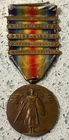 WW1 VICTORY MEDAL 5 CAMPAIGN BARS Vintage  Military Memorabilia World War One