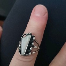 Vintage Sterling Silver and Mother of Pearl Ring Sz. 7 Approx