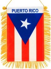 Mini Puerto Rico Car Window Flag