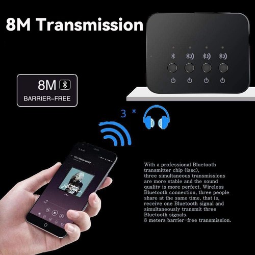 Bluetooth-Compatible Audio Adapter Receive-Send 2-in-1 Sending Out One-Three - Zdjęcie 4 z 12