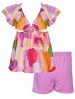 NEW Bonnie Jean Girls Size 8 "LAVENDER WATERCOLOR" Peasant Top Shorts Set NWT — photo 3