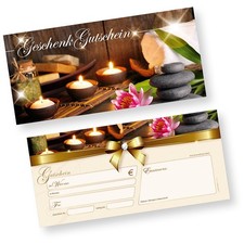 Geschenkgutscheine Massage Wellness Vordrucke (50 Stück) selbst erstellen
