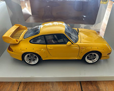 UT Models 1:18 Porsche 911 Yellow Diecast Model Car in display box