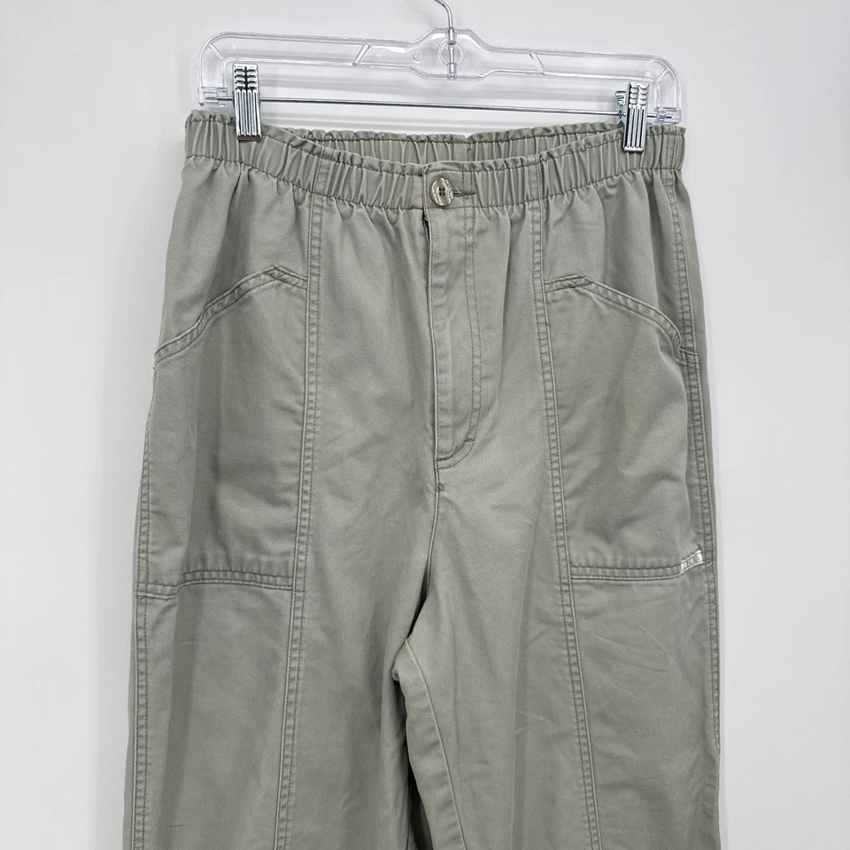 Cherokee Green Cotton Pants Elastic Ankle Size 10 Casual - Image 2 of 4