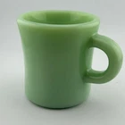 Fire-King Jadeite D-Handle Mug Oven Ware 1950s Restaurant Glass Coffee Cup VTG