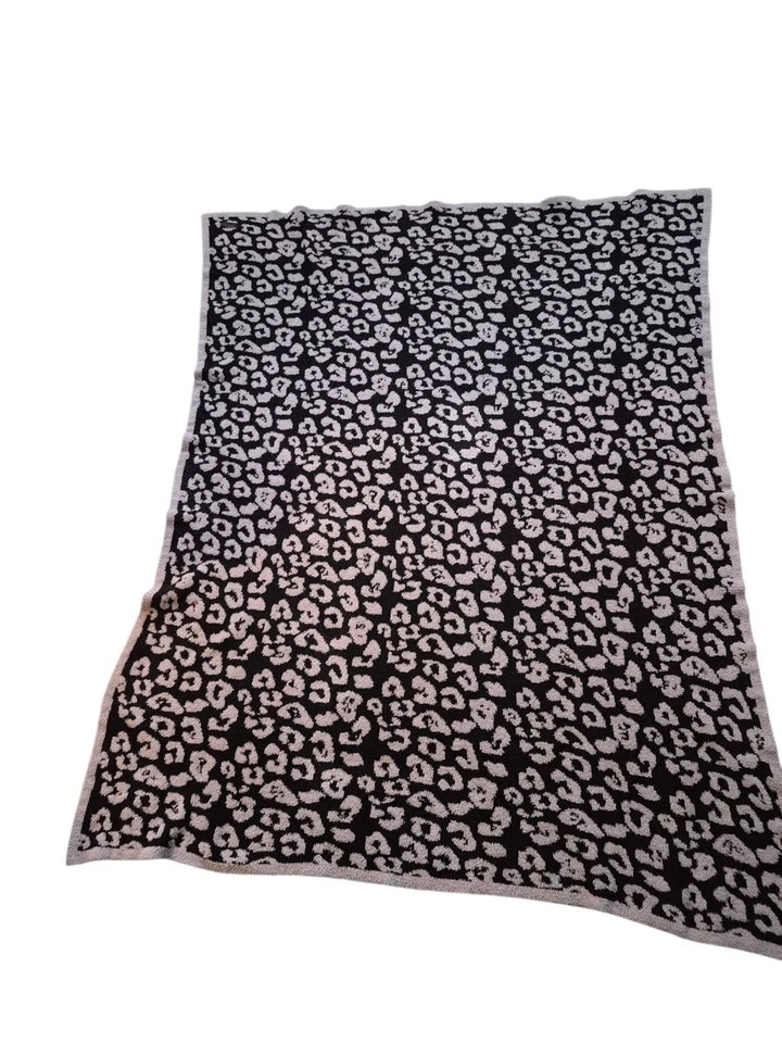 Barefoot Dreams CozyChic Blanket In The Wild Animal Print 563 Black Gray 64 x 76 - Image 2 of 4